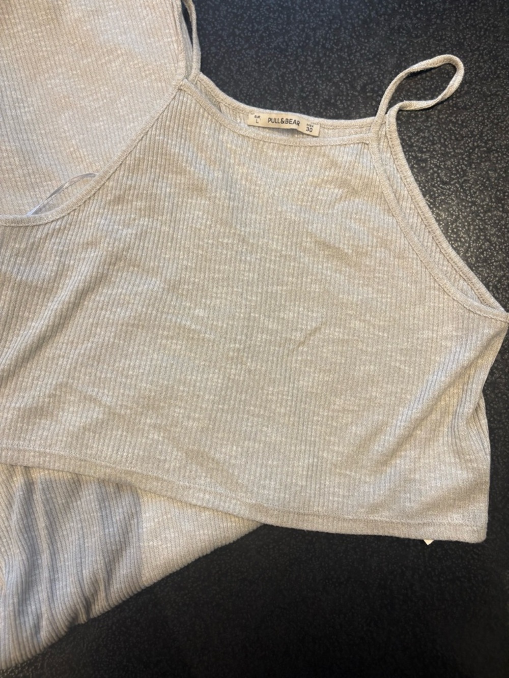 Pull&Bear Medium/Large Light Beige Ribbed Two-Piece Set - Picture 2 of 8